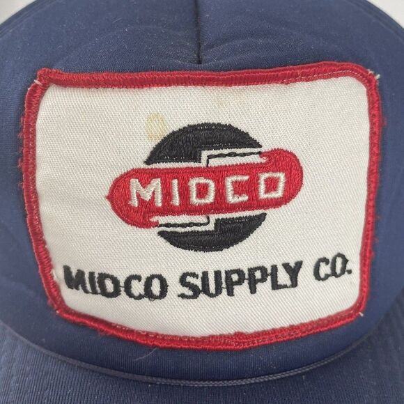 Midco Supply Co Snapback Cap Patch Advertising Trucker Hat VTG w Good Foam - Picture 3 of 12